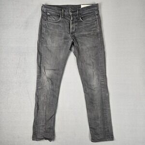 Rag & Bone Jeans Mens 30x28 Gray Denim Fit 1 Extra Slim Button Fly *READ‎